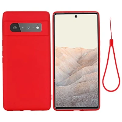 Abbildung von CoverKingz Handyhülle kompatibel mit Google Pixel 6 Pro Silikon Handy Hülle Soft Case Weiche Smartphone Schutzhülle Matt Rot