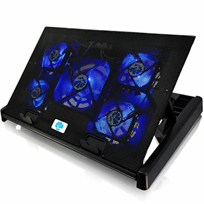 Abbildung von AABCOOLING NC81 Laptop Ständer mit 2 Lüftern, Einstellbare Neigung und Blau Beleuchtung, Notebook Ständer, Lüfter, Schoßtablett für Laptops bis 17 Zoll PS4 PRO/Xbox Consolen, Coolpad