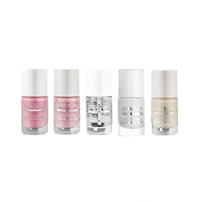 Abbildung von PostQuam Color Trend Haltbare Nagellacke Nagellack French Manicure Set: Weiß, Rosa, Top Coat, Weiß für Nagelspitzen, Nagelschutz Unterlack Schnelltrocknend