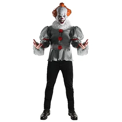 Abbildung von Rubie‘s Official Pennywise Deluxe Clown Kostümset für Erwachsene aus dem Film ES (2017), Herrengröße XL