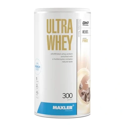 Abbildung von Maxler Ultra Whey Protein 23 g pro Portion Reines Pulver Molkenprotein Konzentrat, Isolat, Hydrolysat Mit BCAA Schokolade 300g