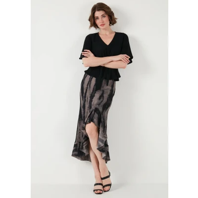 Abbildung von LELA Regular FIT Alinienrock, Damen, Größe: Large, Black
