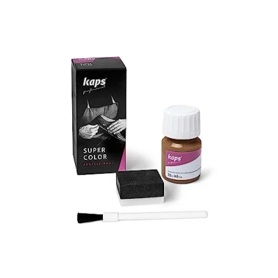 Abbildung von Kaps Super Color Lederfarbe für Naturleder, Synthetik und Textil, Lederfärber, 25 ml, Sand 170