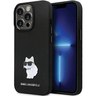 Abbildung von Karl Lagerfeld KLHCP14XSMHCNPK Hülle für iPhone 14 Pro Max 6.7&quot; Schwarz hardcase Silicone C Metal Pin