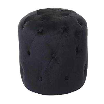 Abbildung von Mendler Hocker HWC D22, Sitzhocker Ottomane, 42x39cm MVG Zertifiziert Samt schwarz