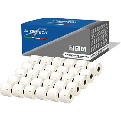 Abbildung von Aftertech 30x 11354 57x32mm kompatible Etikettenrollen (1000 Etiketten/Rolle = 30000 insgesamt) für Dymo LabelWriter Seiko SLP Etikettendrucker S0722540 30x11354