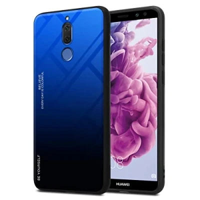 Abbildung von Cadorabo Hülle kompatibel mit Huawei Mate 10 LITE Schutzhülle TPU Silikon Case Glas Slim Kratzfest Weiche Gummi Rundumschutz für in Schwarz