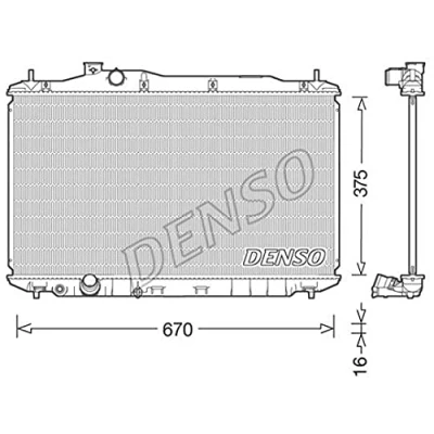 Abbildung von DENSO DRM40040 Kühler, Motorkühlung 375 695 16 HONDA: CIVIC 8 Hatchback