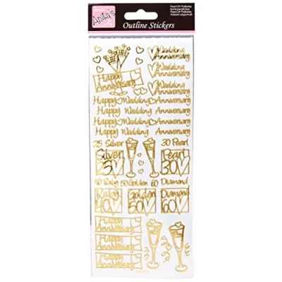 Abbildung von Anita&#039;s Konturensticker, Klebefolie, gold, 29.22 x 10.55 0.070000000000000007 cm