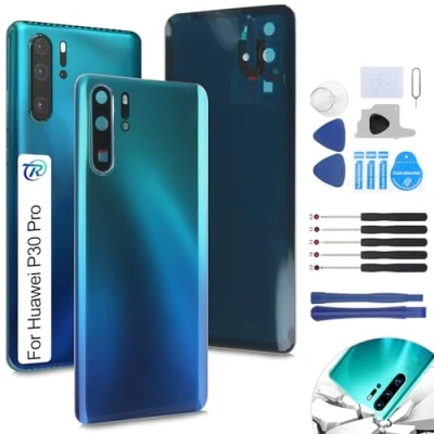 Abbildung von RongZy Akkudeckel Geeignet für Huawei P30 Pro Backcover batterietür Gehäuse Rückseite mit Tool kit(Aurora)