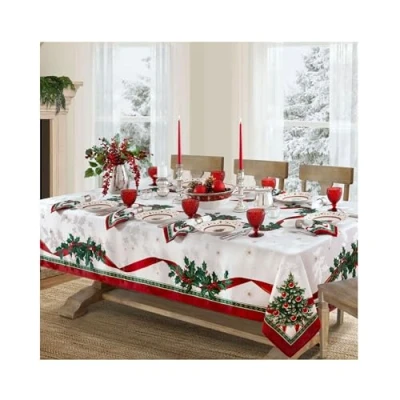 Abbildung von Elrene Villeroy &amp; Boch Home Fashions Toy&#039;s Delight Weihnachts Tischdecke, Tischdekoration, 152,4 x 365,8 cm, länglich/rechteckig, Mehrfarbig