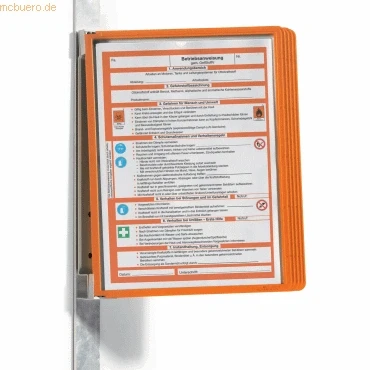Abbildung von Durable Sichttafelwandhalter (Vario Magnet Wall 5, mit 5 Sichttafeln A4) orange, 591409