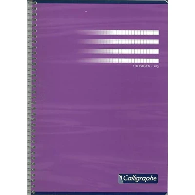 Abbildung von Calligraphe Clairefontaine 2407C Packung mit 10 Heften Spiralbindung, DIN A4, kariert, 50 Blatt, 70g, farbig sortiert, 1 Pack