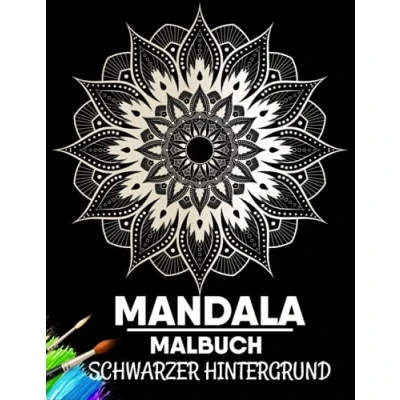 Abbildung von Mandala Malbuch schwarzer Hintergrund: Ein für Erwachsene mit lustigen, einfachen und entspannenden Mandalas