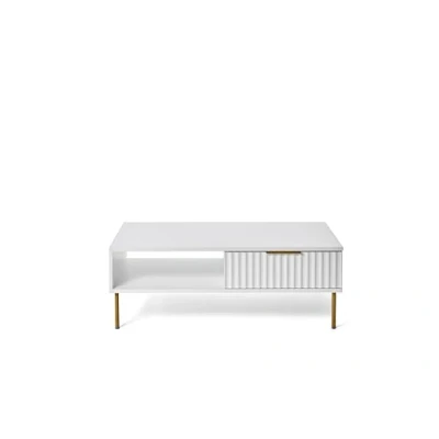 Abbildung von Jahnke Couchtisch &quot;CARVE COFFEE SK&quot;, (1 St.), mit Schublade und Fach, Gold Look, raffiniertes Design