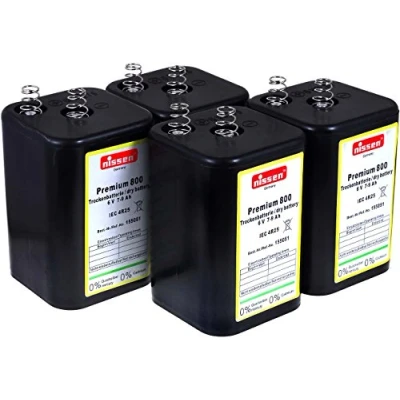 Abbildung von 4R25 6V Blockbatterie Ersatz für Nissen Laternenbatterie IEC (Nissen Block 4er Set)