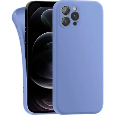 Abbildung von MyGadget Hülle Kompatibel mit iPhone 12 Pro Max robuste Silikon Schutzhülle TPU Case Slim Silikonhülle Back Cover Kratzfest Handyhülle Matt Blau