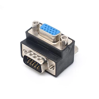 Abbildung von Oiyagai DB15 Winkelstecker auf Buchse VGA Kabeladapter 90 Grad Connector