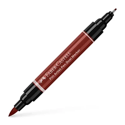 Abbildung von Faber Castell Art &amp; Graphic Pitt Artist Pen Dual Marker India Ink, Red, Single Pen, For Art, Craft, Drawing, Skizzing, Home, School, Uni, Coloring