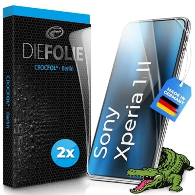 Abbildung von Crocfol Schutzfolie vom Testsieger [2 St.] kompatibel mit Sony Xperia 1 II selbstheilende Premium 5D Langzeit Panzerfolie inkl. Kamera schutzfolien (Fullcover)