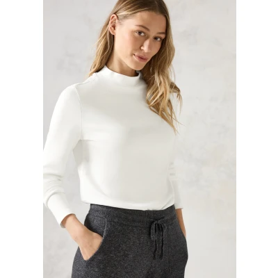 Abbildung von Cecil Stehkragen Langarmshirt, Damen, Größe: XL, Weiß