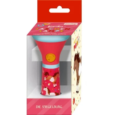 Abbildung von Coppenrath LED Taschenlampe Kinder Mein kleiner Ponyhof, rot, Pferde (Set, 1 St., 1), drei Leuchtmodi: volle Leuchtkraft, 50% Leuchtkraft und Blinken
