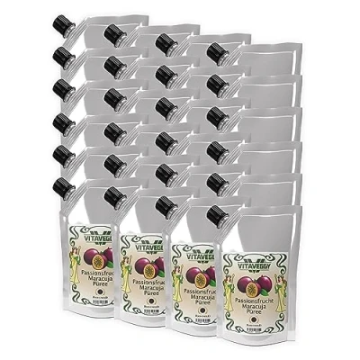 Abbildung von VITAVEGGY Frucht Püree Maracuja Passionsfrucht 1kg von Food United passion fruit puree für Saft Smoothie Sorbet Schorle Cocktail ohne Aroma Farb &amp; Konservierungsmittel (1)