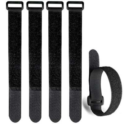 Abbildung von 5pcs Wiederverwendbare Kabelbinder Mit Schnalle,Kabelbinder Klett,Klett Kabelbinder,Kabelbinder Klettverschluss,Klettband Cable Ties,Kabel Klettband Für TV Kabel,PC Kabel,20 x 500mm,Schwarz