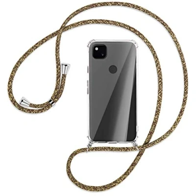 Abbildung von mtb more energy® Handykette kompatibel mit Google Pixel 4a (5.81&#039;&#039;) Natural Smartphone Hülle zum Umhängen Anti Shock Full TPU Case
