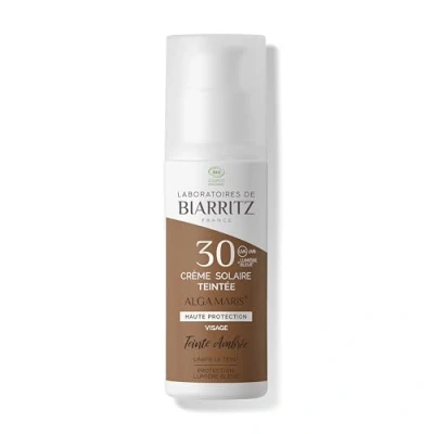 Abbildung von Laboratoires de Biarritz Getönte Sonnencreme Gesicht Amber LSF30 ALGA MARIS® Bio zertifiziert Hydriert, mattiert, sorgt für ein gesundes Strahlen 50 ml Made in France