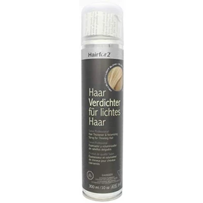 Abbildung von Hairfor2 Haarverdichtungsspray gegen lichtes Haar Haarpuder Streuhaar Haarauffüller Haarausfall Haarverdichter (300ml, Grau)