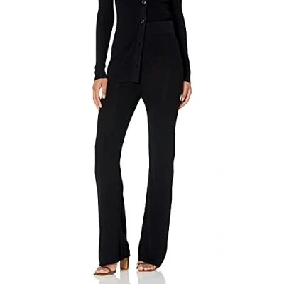 Abbildung von The Drop Ellison Ripp Sweater Hose mit ausgestelltem Bein für Damen, schwarz, Größe S