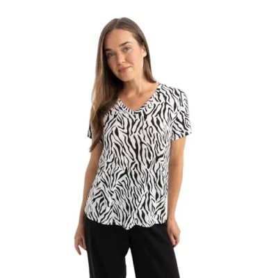 Abbildung von DeFacto Damen Z8243AZ T Shirt, ECRU, 3XL