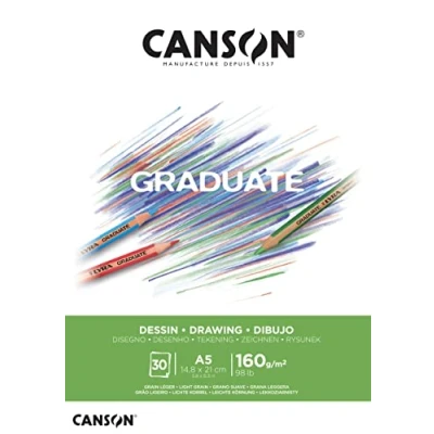 Abbildung von CANSON Graduate C400110364 Zeichenpapier Zeichenblock, DIN A5, 30 Blatt, 160 g/m²
