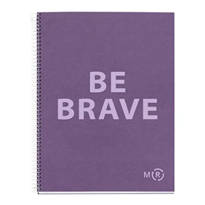 Abbildung von Miquelrius Be Eco A4 Notizbuch, 80 Blatt 90 g/m², Punkte Punkte, 1 Farbstreifen, fester Einband, amethystviolette Botschaften