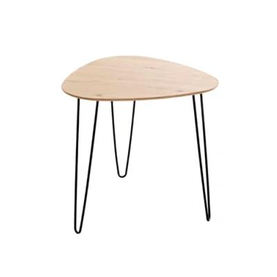 Abbildung von HAKU Möbel Beistelltisch Eiche, schwarz, MDF, Metall Maße: B 48 cm x H T cm, Style: Modern