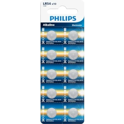 Abbildung von Philips AG10 G10 LR1130 LR54 1.5V Alkaline Knopfzelle Batterie 10 Stück