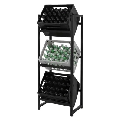Abbildung von ML Design Getränkekistenregal für 3 Kisten, 47x31x116,5 cm, Stahl, freistehend, Standregal Getränkekisten, Getränkeregal Kastenregal Kistenregal Bierkistenregal Getränkekistenständer Kistenständer