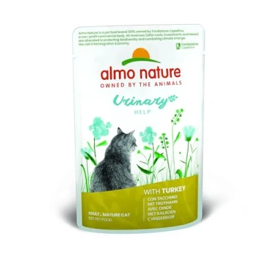Abbildung von almo nature Holistic Urinary Help Katzenfutter, Nassfutter für ausgewachsene Katzen mit Truthahn. 30er Pack (30 x 70g)