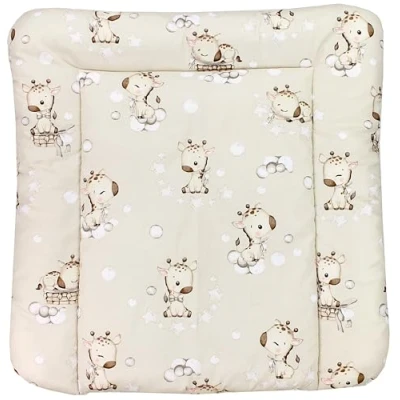 Abbildung von TupTam Baby Wickeltischauflage mit Baumwollbezug Gemustert, Farbe: Giraffe/Beige, Größe: 70 x 60 cm