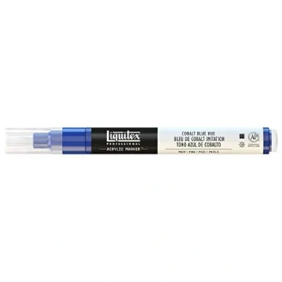 Abbildung von Liquitex 4620381 Professional Paint Marker, Acrylmarker mit hochpigmentierte Acrylfarbe auf Wasserbasis für den Innenbereich &amp; Außenbereich, feine Spitze Kobaltblau Farbton