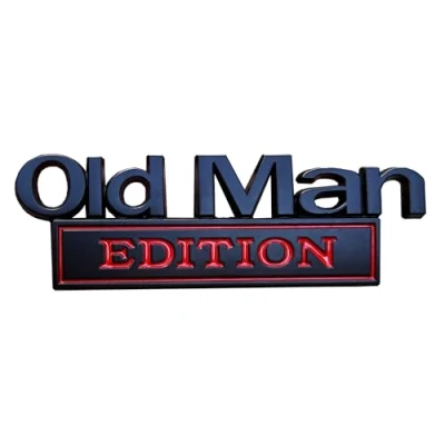 Abbildung von Old Edition Auto 3D Metall Chrom Aufkleber Emblem Badge Abzeichen Logo Kofferraum Körper Tür Styling (Rot)