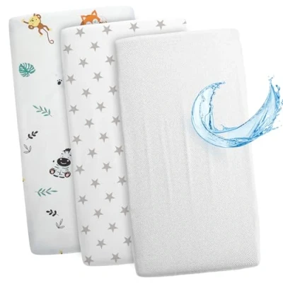 Abbildung von Totsy Baby Spannbettlaken Kinderwagen Stubenwagen Set 2 x Bezug + wasserdicht