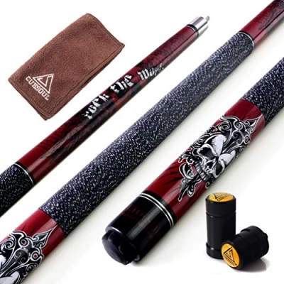 Abbildung von CUESOUL Rockin Series 57 &quot;21 Unzen Maple Pool Queue Set mit Gewindeschoner/Wellenschutz und Cue Tuch (G408)