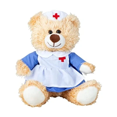 Abbildung von Geschenkestadl Plüschfigur Teddybär Kuscheltier Krankenschwester Motiv in 2 Größen erhältlich