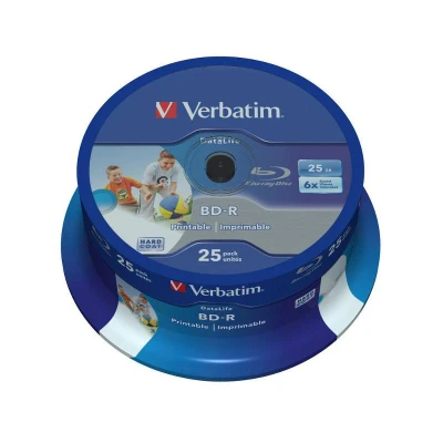 Abbildung von BD R 25GB VERBATIM Datalife Blu Ray printable 6x Cakebox 25 Stück