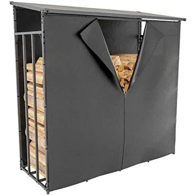 Abbildung von CLP Kaminholzregal Abdeckplane Ruston XL, BxTxH:165x1x165 cm, schwarz