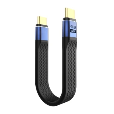 Abbildung von TiMOVO USB C auf Kabel Kurz, 240W Typ Ladekabel mit 8K Display für Thunderbolt 4/3, iPad PRO/Air, MacBook, Phone 15/16 Plus Pro Max, Samsung, Blau + Schwarz