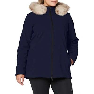 Abbildung von CMP Mittellange Softshelljacke für Damen mit fester Kapuze, Schwarz Blau, D40