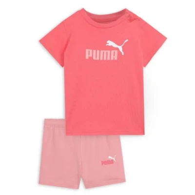 Abbildung von Puma Minicats Essentials T Shirt und Shorts Set Baby Mit Plain Peach Frost Größe: 6 9M
